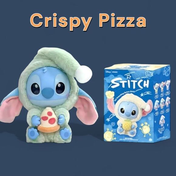 MINISO Disney Stitch Eat Something Before Sleep Plush Pendant - Crispy Pizza - Picture 1 of 16